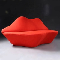 Muebles para el hogar sofá de sala de estar sofá moderno de dos labios rojos calientes sofá en forma de beso llameante sexy hecho en China para la venta