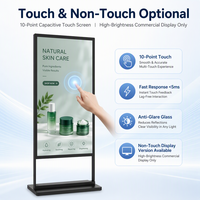 Écran publicitaire LCD numérique CMS autoportant de 32, 43, 55, 65 pouces pour centre commercial