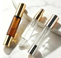 Flacon de parfum double tête 10 ml en gros, vaporisateur et roll-on 2-en-1, flacon en verre à bille pour sous-conditionnement, échantillon gratuit