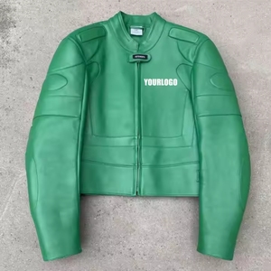 Veste en <span class=keywords><strong>cuir</strong></span> PU durable et décontractée pour hommes avec logo personnalisé Designer Blousons pour hommes de grande taille - Product Image 3