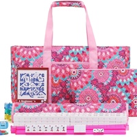Ensemble de Mahjong américain portable et pliable, 3 pièces, avec sac de transport assorti, résistant à l'eau, multifonctionnel pour les voyages en famille