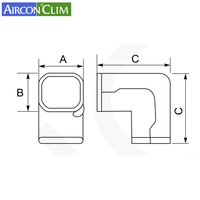 NOUVEAU Coude décoratif d'angle mural en PVC ignifuge HVACR CW pour climatiseur 90° °   Couverture de conduite d'air en PVC pour climatiseur