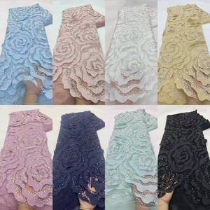 Nhà máy có giá vải ren cô dâu với Thêu đính cườm & sequin tiệc cưới ren lưới công nghệ sequin sáng tạo - Product Image 6