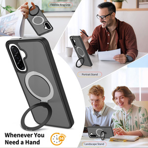 เคสโทรศัพท์มือถือแบบแข็ง PC ผสม TPU นิ่ม รองรับการชาร์จไร้สาย ออกแบบสำหรับ Samsung A17 A16 A26 พร้อมขาตั้งแม่เหล็ก ป้องกันแรงกระแทก - Product Image 3