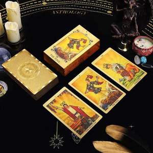 Baraja de <span class=keywords><strong>Tarot</strong></span> Holográfica de Plástico con Lámina Dorada LEYAO, Color Oro Rosa, Estilo Vintage, Resistente al Agua, Ideal para Principiantes, Cartas de Adivinación - Product Image 6