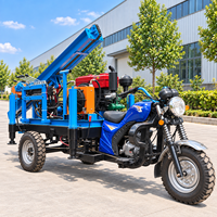 Mini foreuse de puits d’eau montée sur tricycle, machine portable diesel de forage de puits d’eau pour l’approvisionnement rural