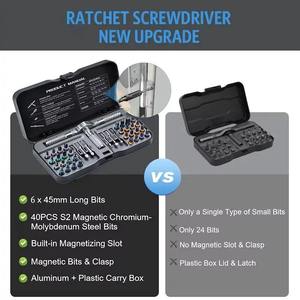 Juego de Destornilladores de Trinquete 40 en 1 VMAN TOOLS con Puntas de Acero S2, Trinquete Magnético, Eje Flexible, Kit de Herramientas Premium - Product Image 5