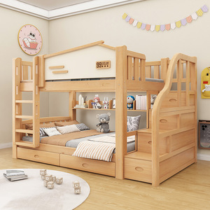 Moderna Litera Infantil Doble de Madera con Tobogán en Forma de <span class=keywords><strong>Castillo</strong></span> de Princesa para Niños - Product Image 1