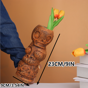 Florero de cerámica hecho a mano, vaso con forma de hueso, jarrón para decoración del hogar, Tiki Tony's Head Stack Cup, taza Tiki de cóctel - Product Image 5