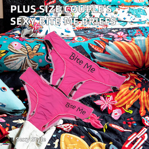 Al por mayor, bragas hipster de talle medio de lujo para mujer y hombre, tallas grandes, con estampado de letras 'Bite Me' y diseño hueco sexy - Product Image 2