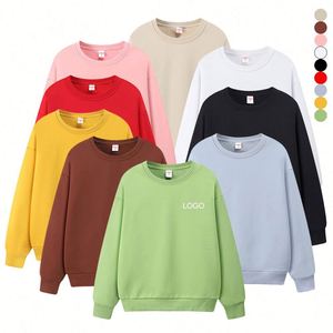 Design Wholesale Spring Embroidery Customized Men's Sweater Shirt Blank Oversized Round Neck Cotton Unisex Sweater - Product Image 3