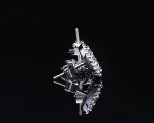 Nuevos pendientes glamurosos elaborados con Plata de Ley 925 y diamantes de moissanita de corte brillante redondo para mujer - Product Image 2
