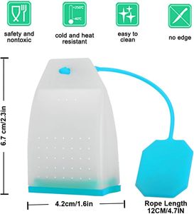 Lot de 6 infuseurs à thé en silicone avec poignée, logo personnalisé, qualité alimentaire, filtre à thé pour thé en vrac - Product Image 2