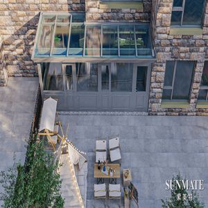 <span class=keywords><strong>Pavillon</strong></span> en aluminium attenant à toit incliné véranda portable véranda avec porte d'entrée à pignon - Product Image 5