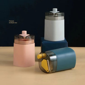 Distributeur automatique de cure-dents rond en plastique pour la cuisine ou la restauration - Product Image 1