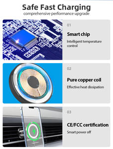 Produits tendance charge rapide support de voiture chargeur sans fil magnétique évent support de téléphone 15w chargeur sans fil support de téléphone de voiture - Product Image 6