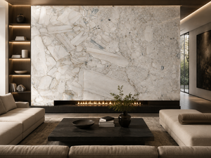 Lastra di Quarzite Oro Premium <span class=keywords><strong>Michelangelo</strong></span> Lucidata con Giunzioni a Libro per Pannelli Decorativi, Top per Cucine, Rivestimenti per Caminetti - Product Image 1