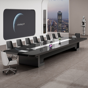 Tavolo da Conferenza di Lusso Moderno con Sedie, Facile Montaggio, Tavolo Riunioni in Legno, Arredamento <span class=keywords><strong>Ufficio</strong></span> Modulare Multifunzione - Product Image 5
