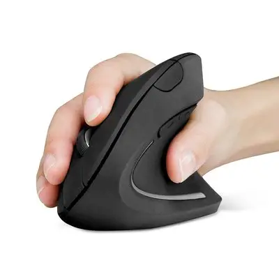 Mouse Vertikal Nirkabel 2.4G, Mouse USB Komputer Optik Ergonomis dengan 3 DPI Yang Dapat Disesuaikan