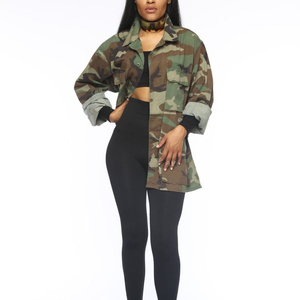 <strong>Women's</strong> <strong>Camouflage</strong> Long <strong>Coat</strong> Casual Explosions <strong>Coat</strong> - Product Image 1
