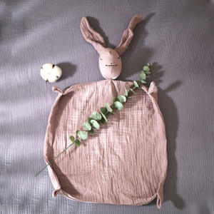 Nouvelle Arrivée Offre Spéciale Couverture de Sécurité pour Bébé 100% Coton <span class=keywords><strong>avec</strong></span> Tête de Lapin, Jouet Apaisant pour Nouveau-nés, Cadeau, Service OEM - Product Image 3