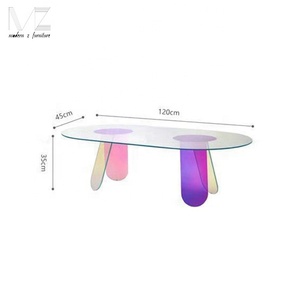 Tavolino da salotto in acrilico <span class=keywords><strong>trasparente</strong></span> con arcobaleno rotondo in cristallo colorato nordico colorato fantasia iridescente - Product Image 6