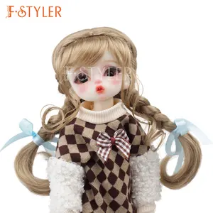 Pelucas de muñeca FSTYLER, mohair sintético trenzado, venta al por mayor, personalización de fábrica, accesorios para muñecas, pelo sintético para muñeca BJD