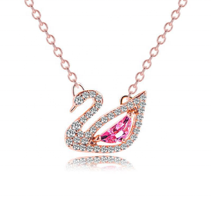 Nueva llegada <span class=keywords><strong>Cisne</strong></span> 18K oro rosa collar de moda para <span class=keywords><strong>el</strong></span> regalo de las mujeres al por mayor - Product Image 1