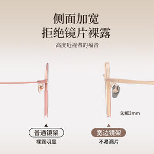 Monturas de Gafas Redondas Danyang de 140 mm, Ligeras, de Titanio Puro, Montura Completa, Lentes de Plástico para Mujer - Product Image 5