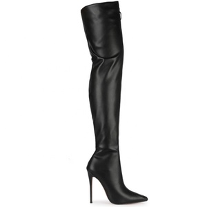 Botas Altas por Encima de la Rodilla para Mujer, Diseño Moderno con Cierre Frontal, Talla Grande 45, Tacones de Aguja - Product Image 3