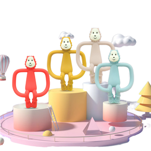 Nouveau jouet à mâcher en silicone sans BPA NHD personnalisé, pendentif souple en forme d'animaux de dessin animé, sonore, rond, pour bébés de 0 à 24 mois - Product Image 1