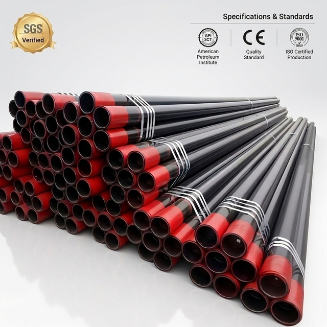 API 5CT Seamless Casing Pipe J55 K55 N80 L80 P110 9 5/8 to 13 3/8 Inch BTC EUE R1 R3 for Oil and Gas Well Drilling Casing Pipe