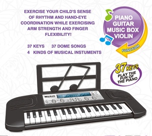 คีย์บอร์ดเปียโนดนตรีสำหรับเด็ก,ออร์แกนอิเล็กทรอนิกส์ของเล่นพร้อมไมโครโฟน37คีย์ - Product Image 4
