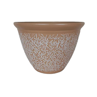 Jardinière en plastique PP avec motif de feuilles en relief, pots de fleurs durables et légers avec personnalisation des couleurs pour la maison et le jardin