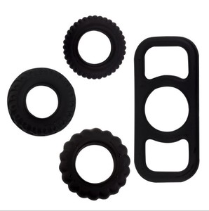 Ensemble d'anneaux de pénis filetés en silicone longue durée pour hommes produits de couple réglables à quatre délais pour la rétention de sperme - Product Image 6