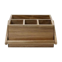 Acacia Besteckkasten mit Griff, Holz-Utensilienhalter, Mehrzweck-Organizer für Küche, Büro, Badezimmer, Schlafzimmer