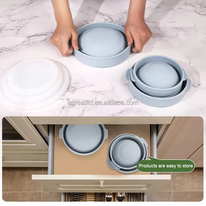 Kit de paniers de levage pliables en silicone pour la pâte à sourde, fournitures de boulangerie, outils de cuisson - Product Image 2