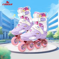 Patins à roulettes professionnels pour enfants, filles et garçons débutants, réglables, roues silencieuses, pour cours d'entraînement, en caoutchouc PP/PU