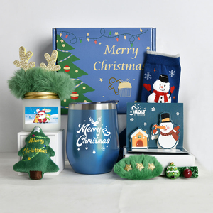 Luxury Christmas <strong>Gift</strong> Set for Employees <strong>Clients</strong> Custom Logo Corporate <strong>Gift</strong> Box Holiday <strong>Gift</strong> <strong>Basket</strong> with Vacuum Tumbler and Socks - Product Image 1