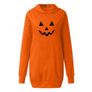 2025 moda di <span class=keywords><strong>Halloween</strong></span> stampa zucca mezza lunghezza felpa da donna con cappuccio a maniche lunghe tasca traspirante <span class=keywords><strong>per</strong></span> l'autunno inverno - Product Image 5