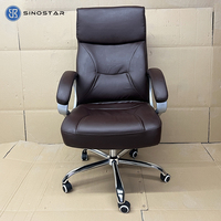 Fauteuil de Direction Classique en Cuir Pivotant avec Support Ergonomique, Design Contemporain, Idéal pour Bureau à Domicile ou Salon, Caractéristiques Premium, Finition Chromée