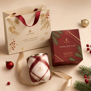 AIKUN OEM Custom Package Christmas Glass <b>Candle</b> Handmade Soy Wax Scented <b>Candle</b> for Winter Holiday Gift Home Fragrance Decor - Product Image 1