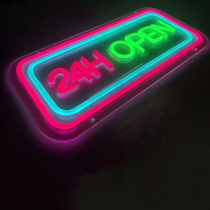 Signe néon LED personnalisé, disponible en plusieurs modes de flash, convient pour les restaurants, les bars et les salons