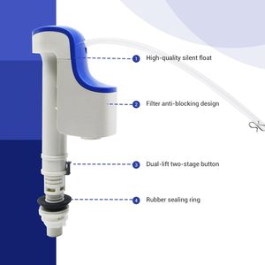 Kit de válvula de llenado para inodoro, entrada de 1/2 pulgada con adaptador de 7/8 pulgadas, altura ajustable, válvula de entrada silenciosa para tanque de inodoro, repuesto - Product Image 4