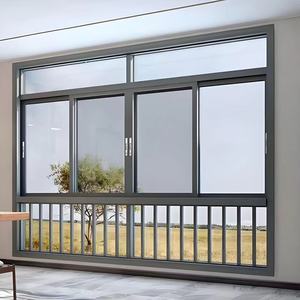 Fenêtre coulissante à <span class=keywords><strong>double</strong></span> <span class=keywords><strong>vitrage</strong></span> en alliage d'aluminium avec 3 rails - Product Image 2