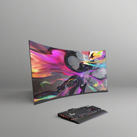 Moniteur de jeu incurvé 24/27 pouces pour ordinateur de bureau, écran large RGB DP 165 Hz, dalle VA 2K, temps de réponse de 1 ms, 100 % sRGB DCI-P3