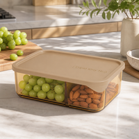 Boîte alimentaire en verre ambré, compatible micro-ondes, avec couvercle, pour les employés de bureau, bol bento avec compartiments