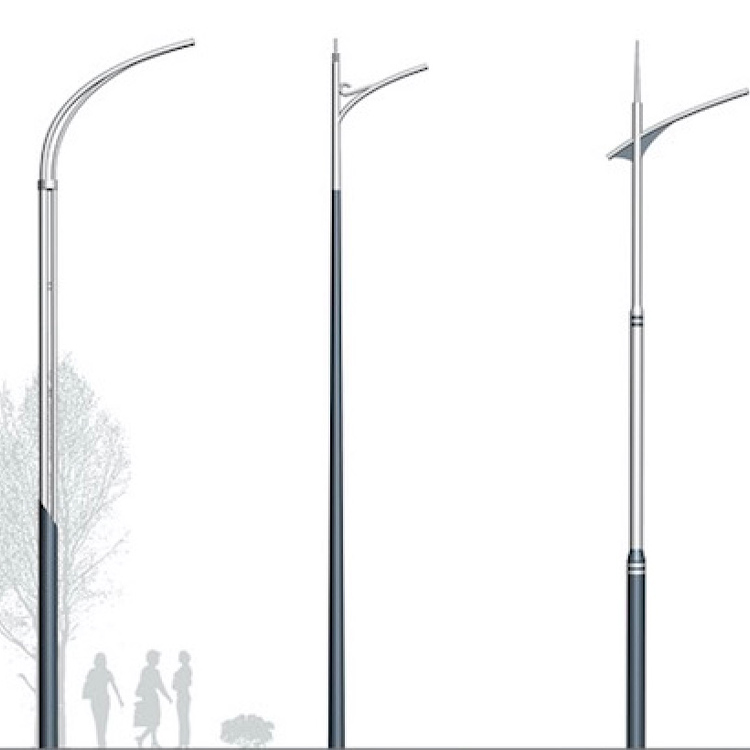 Горячее цинкование трубчатый декоративные 10 м уличный фонарный столб одной рукой фонарный столб
