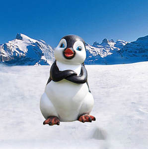 Escultura de pingüino Extra grande de fibra de vidrio S343, decoración de jardín al aire libre, adorno de resina resistente a la intemperie, estatua de pingüino de tamaño real - Product Image 3