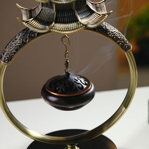 เตาเผาเครื่องหอมแบบแขวนสไตล์จีนพร้อมของตกแต่งโต๊ะน้ำชาในร่มแบบเซน - Product Image 4